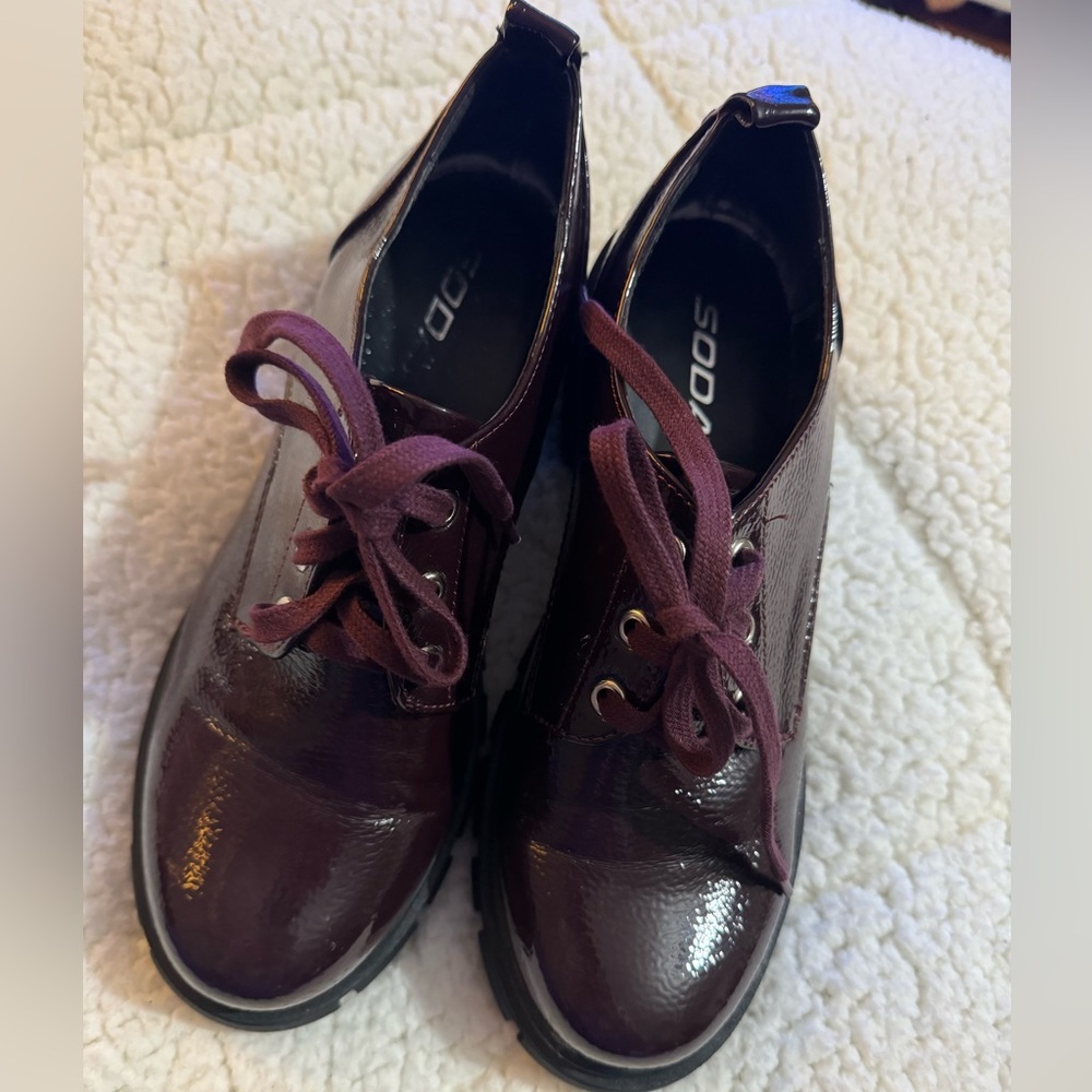 Burgundy Mary Jane Shoes